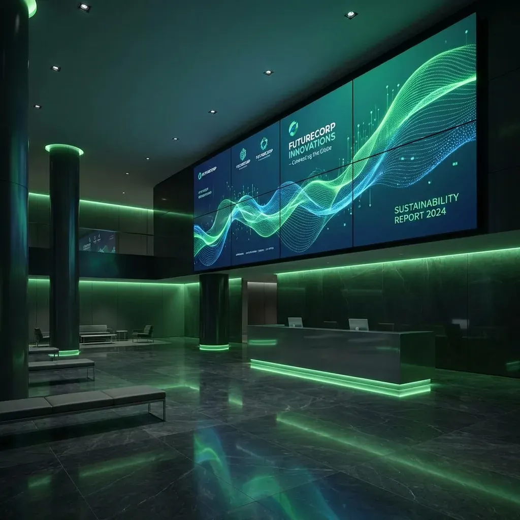 Digital Signage Werbebildschirm und Infoscreen in einem Schweizer Unternehmen